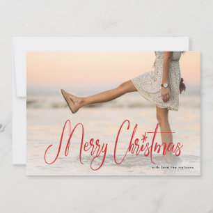 Carte de vœux de Noël avec écriture manuscrite de