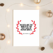 Carte de vœux de Noël avec écriture Matthieu 5:7