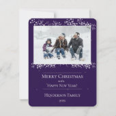 Carte de vœux de Noël avec étoiles violettes pour  (Devant)