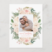 Carte de vœux de Noël avec fleurs et verdure  (Devant)