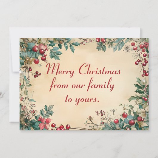 Carte de voeux de Noël avec Holly tree (Devant)