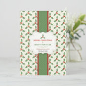 Carte de vœux de Noël avec houx (Debout devant)