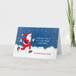 Carte de voeux de Noël avec Jogging Père Noël Snow
