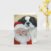 Carte de vœux de Noël avec l'art du St Bernard & d (Fleur jaune)