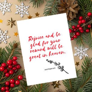 Carte de vœux de Noël avec Matthieu 5:1 Écriture