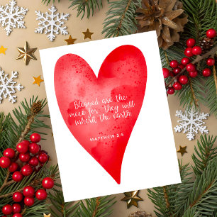Carte de vœux de Noël avec Matthieu 5:5 Écriture