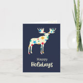 Carte de voeux de Noël avec orignal. (Devant)