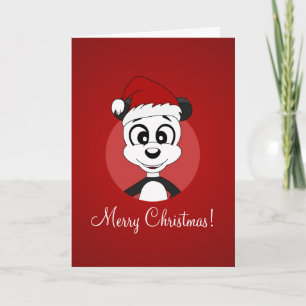 Carte de voeux de Noël avec ours en panda