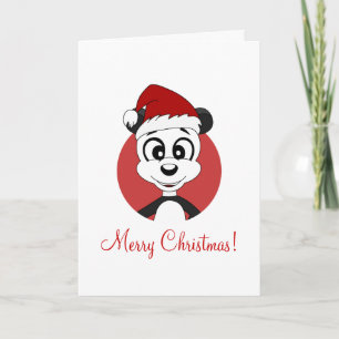 Carte de vœux de Noël avec ours panda de dessin an