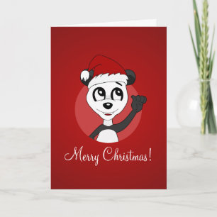 Carte de vœux de Noël avec ours panda de dessin an