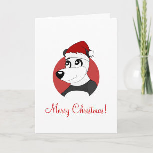 Carte de vœux de Noël avec ours panda de dessin an
