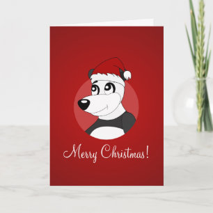 Carte de vœux de Noël avec ours panda de dessin an