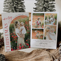 Carte de vœux de Noël avec photo à arche classique