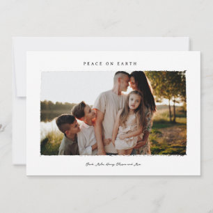 Carte de vœux de Noël avec photo de famille "Paix