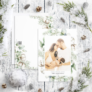 Carte de vœux de Noël avec photo de verdure de Noë