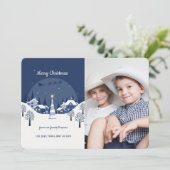Carte de vœux de Noël avec photo de village de Noë (Debout devant)
