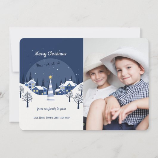 Carte de vœux de Noël avec photo de village de Noë (Devant)