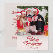 Carte de voeux de Noël avec photo personnalisable (Devant / Derrière)