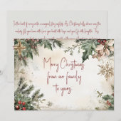 Carte de voeux de Noël avec Poinsettia (Devant / Derrière)