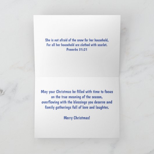 Carte de voeux de Noël avec référence des écriture (Intérieur)