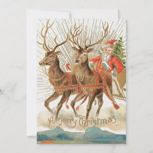 Carte de vœux de Noël avec souhaits de Père Noël V