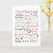 Carte de vœux de Noël avec typographie manuscrite (Fleur jaune)