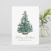 Carte de vœux de Noël avec un arbre de Noël festif (Debout devant)