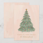 Carte de vœux de Noël avec un arbre moderne (Devant / Derrière)