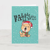 Carte de vœux de Noël avec un chien qui chante Fa  (Devant)