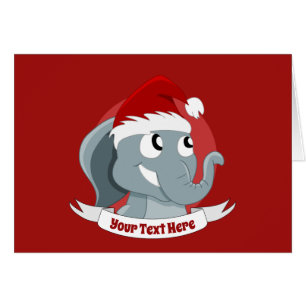 Carte de voeux de Noël avec un joli éléphant