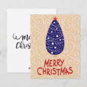 Carte de vœux de Noël avec un sapin (Devant / Derrière)