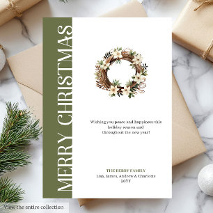 Carte de vœux de Noël avec une couronne chic et te