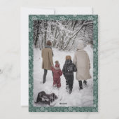 Carte de vœux de Noël avec une photo d'élégants pi (Dos)