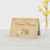 Carte de voeux de Noël Baby Angel (Fleur jaune)