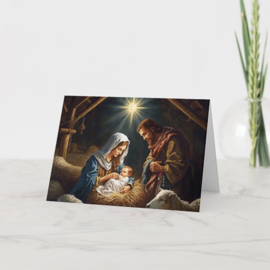 Carte de vœux de Noël bébé Jésus série #2 (Devant)