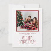 Carte de voeux de Noël beige et rouge (Devant)