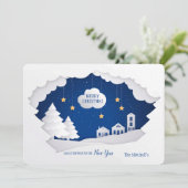 Carte de vœux de Noël blanc (Debout devant)