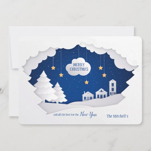 Carte de vœux de Noël blanc (Devant)