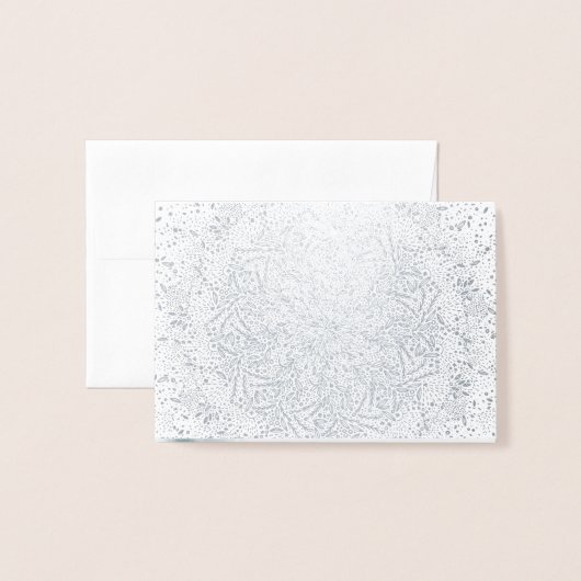 Carte de voeux de Noël Blank Silver Foil & Kraft (Devant avec enveloppe)
