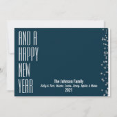 Carte de vœux de Noël Bleu enneigé Photo (Dos)