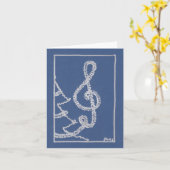 Carte de voeux de Noël bleu Tinsel (Fleur jaune)