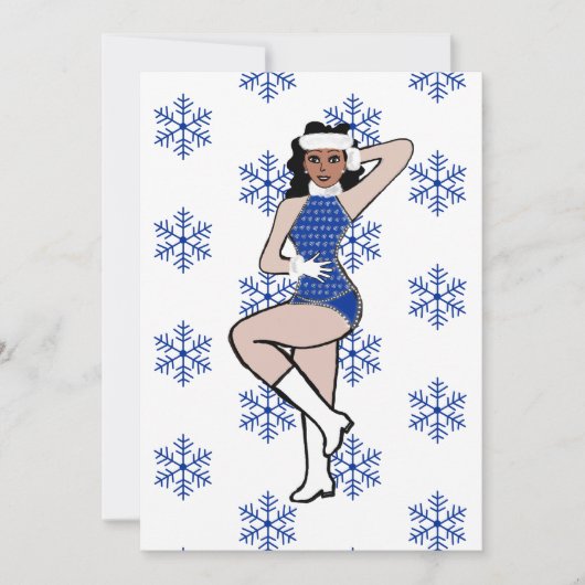 Carte de vœux de Noël Blue Snow Dancer (Devant)