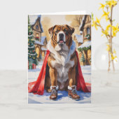 Carte de voeux de Noël Boerboel Chien (Fleur jaune)