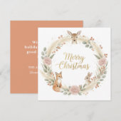 Carte de vœux de Noël bohème forestière (Devant / Derrière)