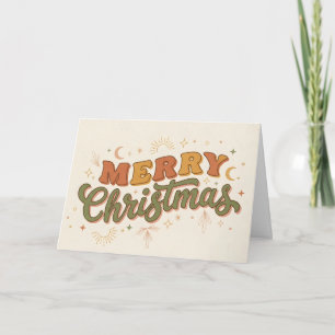 Carte de vœux de Noël bohème rétro