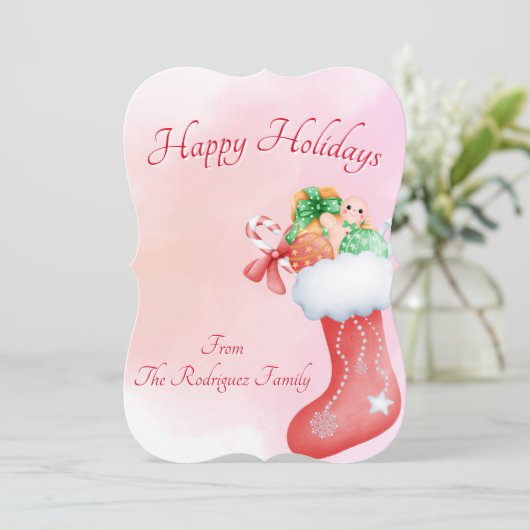 CARTE DE VOEUX DE NOËL BOHO (Debout devant)