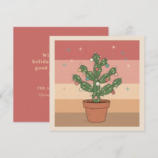 Carte de vœux de Noël boho désert (Devant / Derrière)