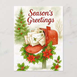 Carte de vœux de Noël Boîte aux lettres