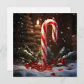 Carte de vœux de Noël bonbon canne à sucre (Devant / Derrière)