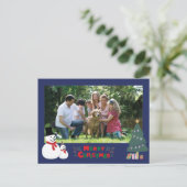 Carte de vœux de Noël Bonhomme de neige (Debout devant)